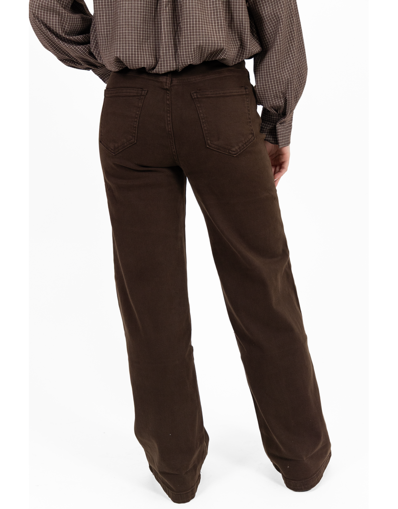 My Tina's Stretch wide leg jeans - donkerbruin