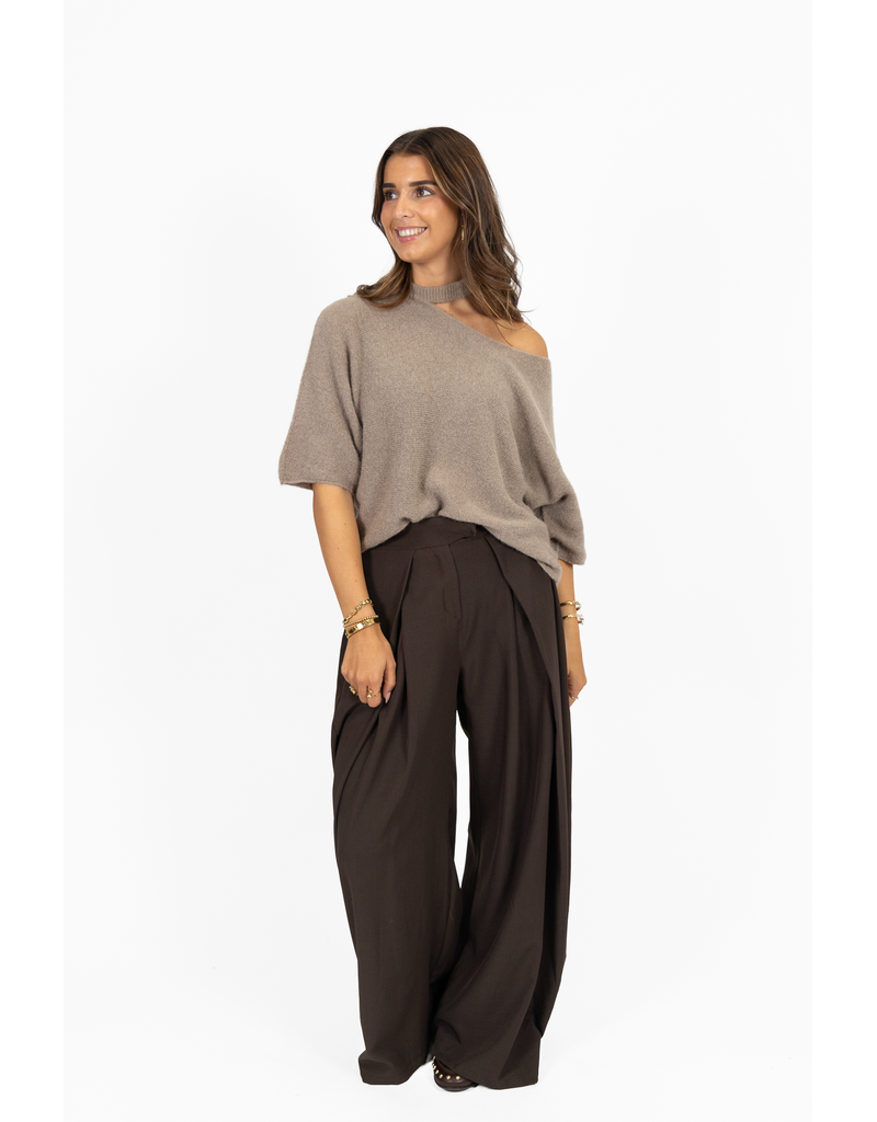 21Jewelz One shoulder trui - taupe