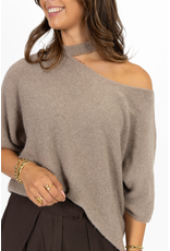 21Jewelz One shoulder trui - taupe