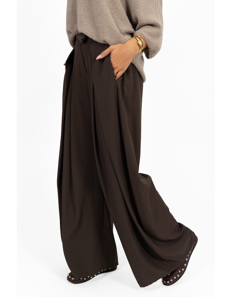 21Jewelz Wide leg pantalon met plooien - bruin