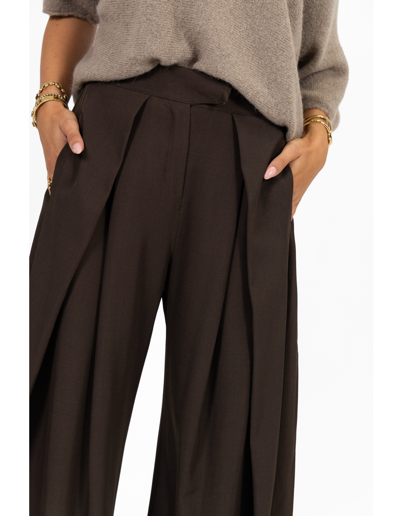21Jewelz Wide leg pantalon met plooien - bruin