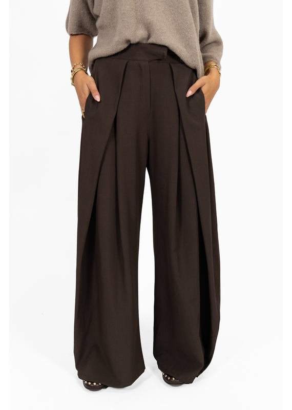 21Jewelz Wide leg pantalon met plooien - bruin