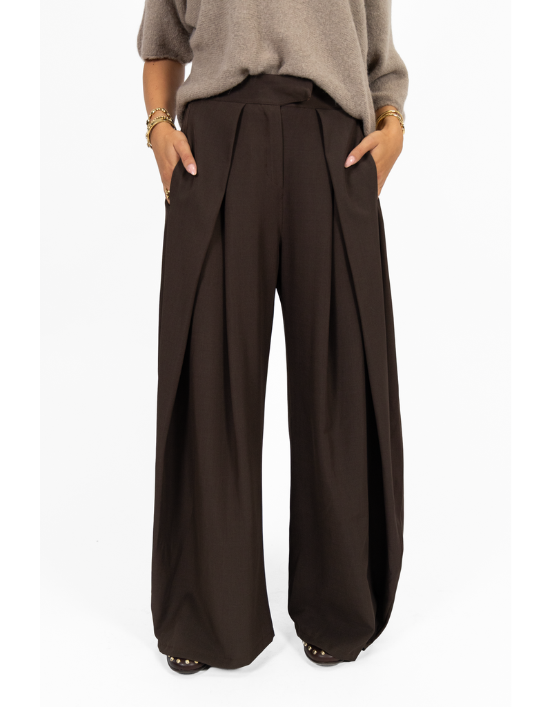 21Jewelz Wide leg pantalon met plooien - bruin