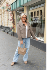 21Jewelz Korte geruite trenchcoat - bruin/beige