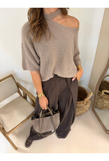 21Jewelz One shoulder trui - taupe