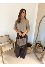 21Jewelz One shoulder trui - taupe