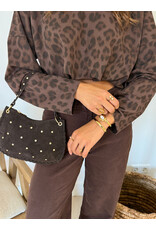 21Jewelz Sweater met panterprint - bruin