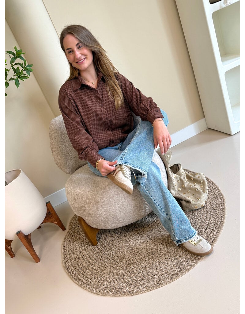 21Jewelz Blouse met ruitpatroontje - roest