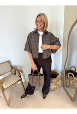 21Jewelz Geruite oversized blouse - bruin