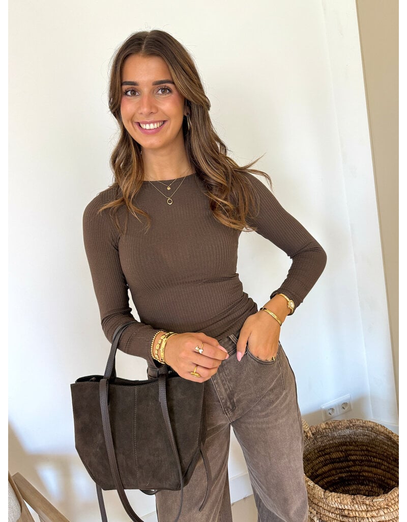 21Jewelz Cashmere rib top - bruin