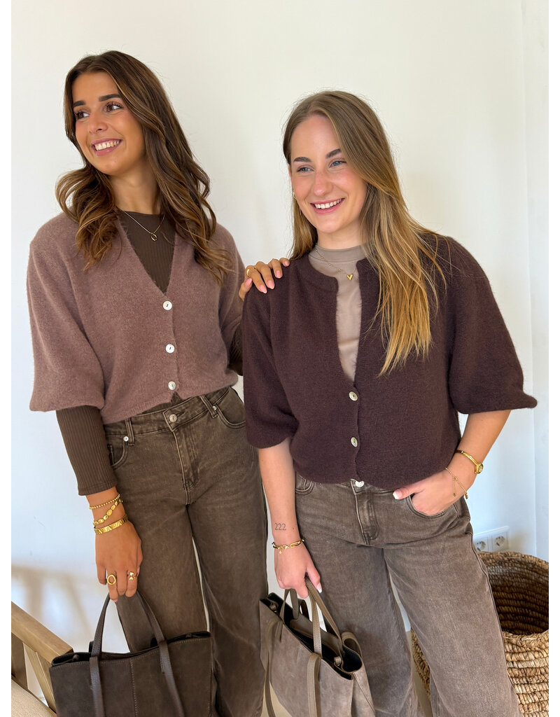 21Jewelz Cashmere rib top - bruin