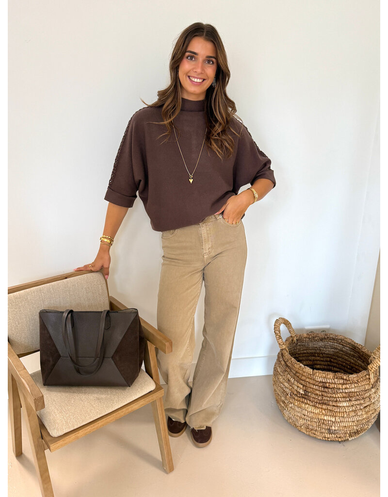 Redial Extra tall wide leg jeans - beige