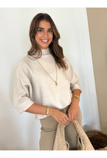 21Jewelz Trui met hoge hals en vlechtdetail - ecru