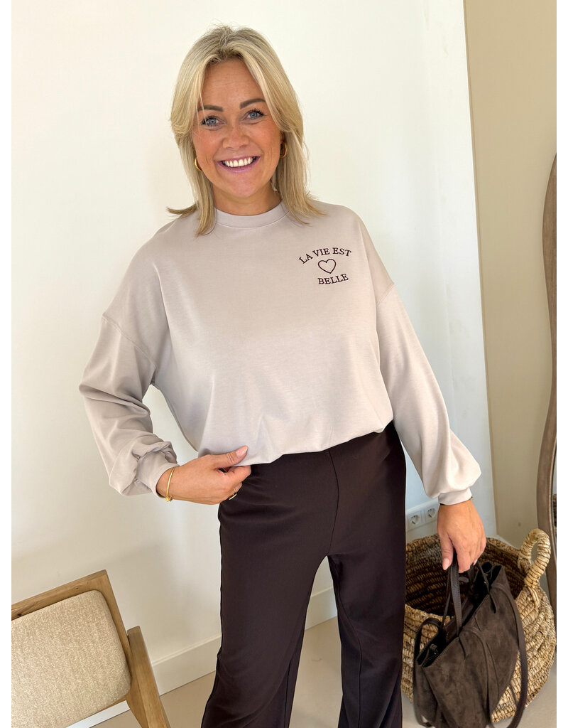 21Jewelz "La vie est belle" sweater - beige
