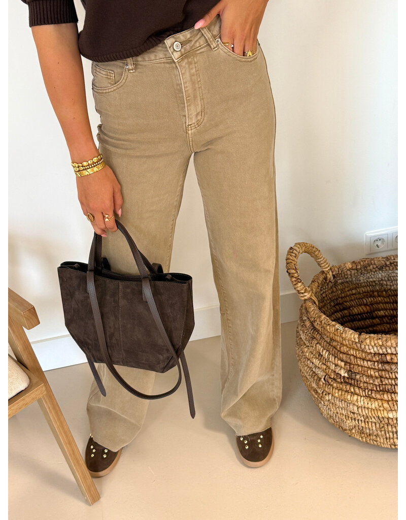 Redial Extra tall wide leg jeans - beige
