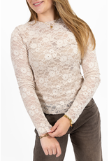 21Jewelz Kanten velours top - beige