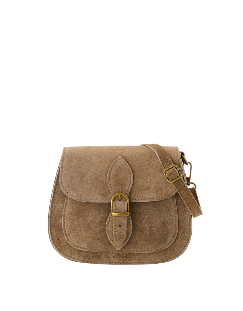 21Jewelz Halfronde suede tas met gesp - suede taupe