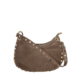 21Jewelz Halfronde tas met gouden studs - suede taupe