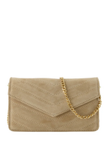 21Jewelz Tasje met gestikt patroon - suede beige
