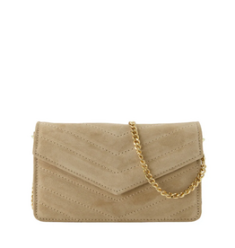 21Jewelz Tasje met gestikt patroon - suede beige