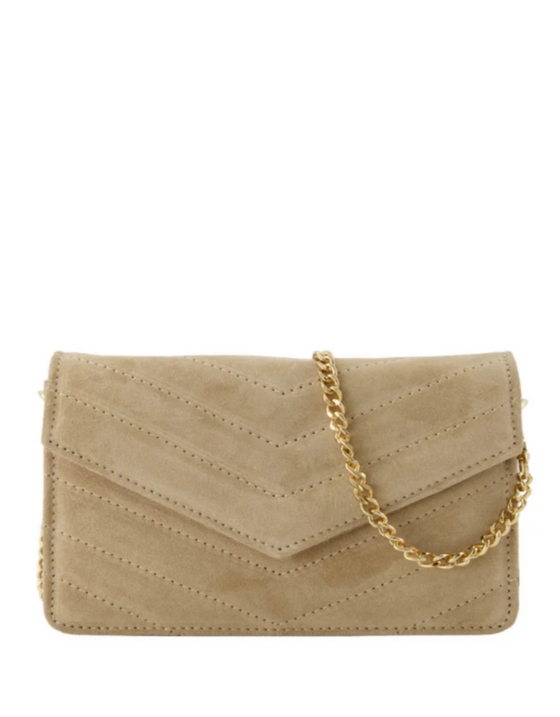 21Jewelz Tasje met gestikt patroon - suede beige