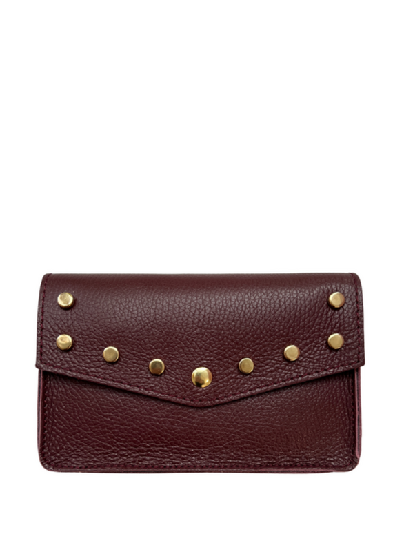 21Jewelz Tasje met gouden studs - bordeaux