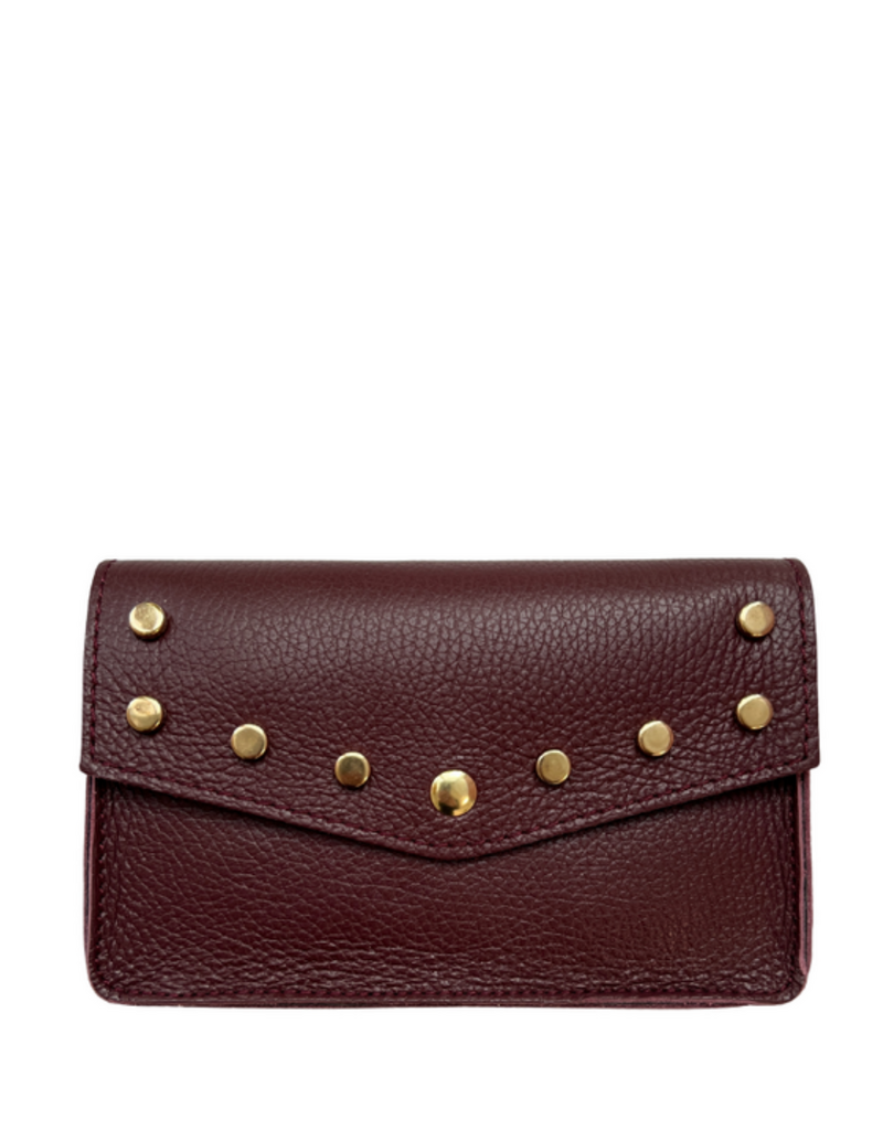 21Jewelz Tasje met gouden studs - bordeaux