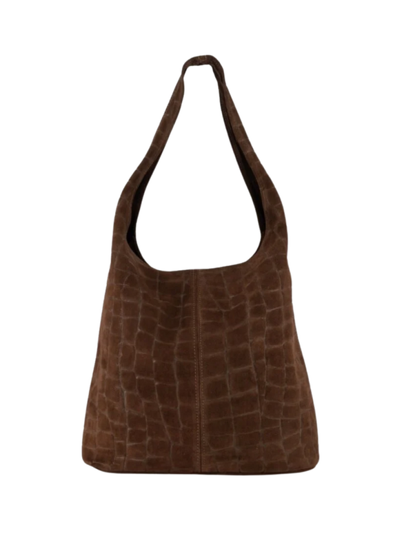 21Jewelz Croco suede shopper - donkerbruin