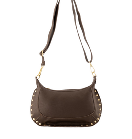 21Jewelz Middelgrote tas met gouden studs - donkerbruin