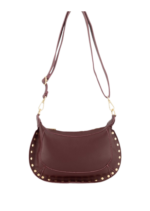 21Jewelz Middelgrote tas met gouden studs - bordeaux