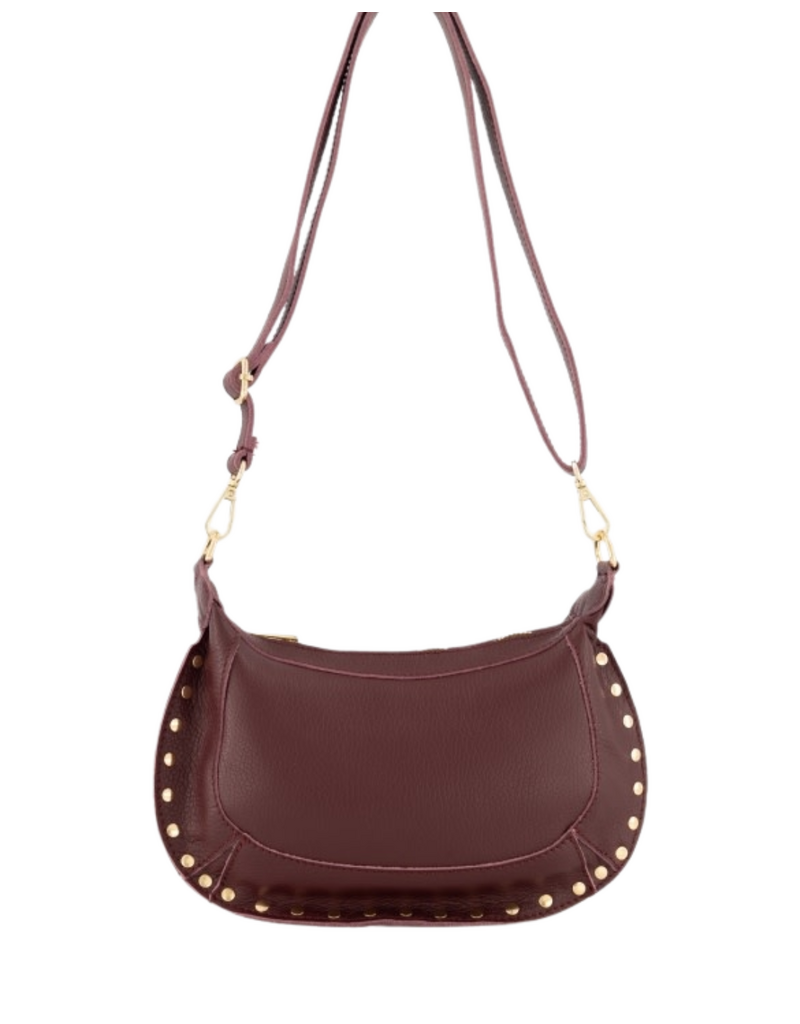 21Jewelz Middelgrote tas met gouden studs - bordeaux