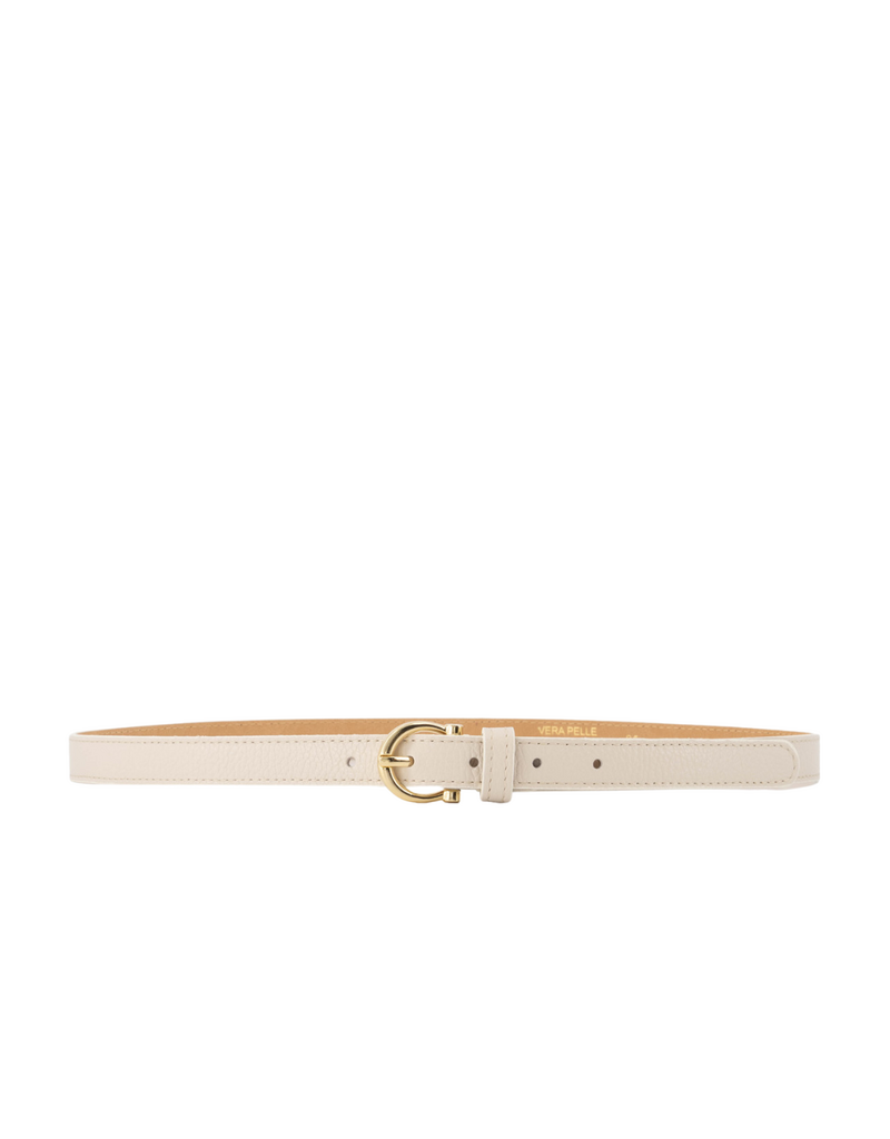 21Jewelz Smalle musthave gold detailed riem - ecru