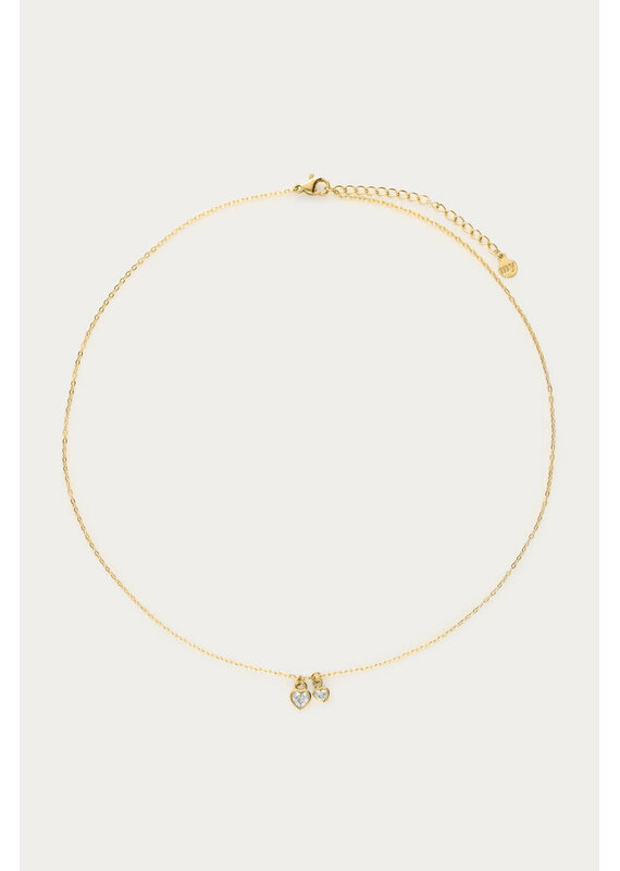 My Jewellery My Jewellery | Ketting met twee strass hartjes