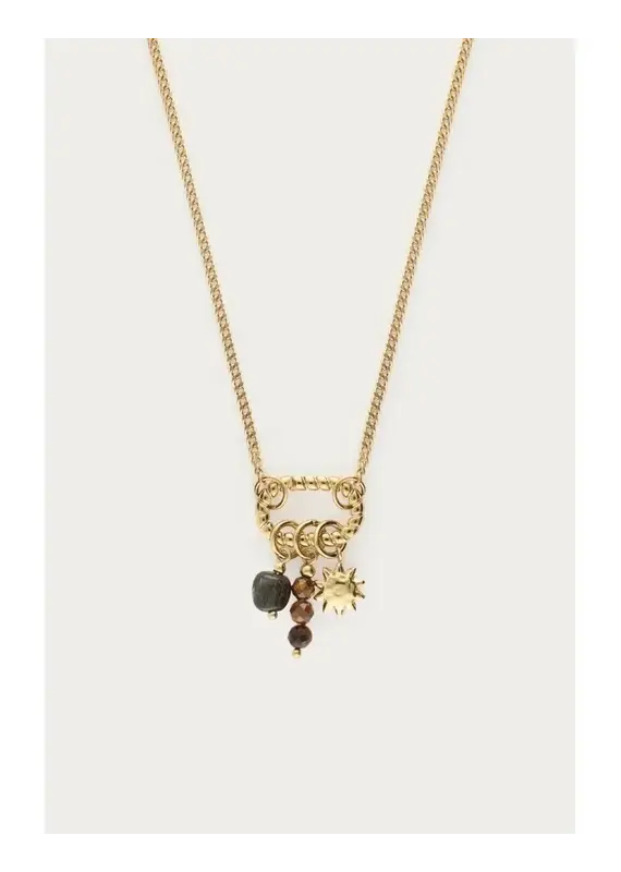 My Jewellery My Jewellery | Sunrocks ketting met zon en bruine kralen