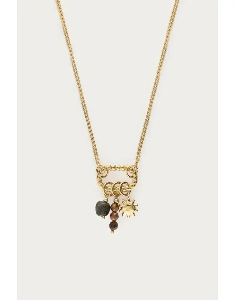 My Jewellery My Jewellery | Sunrocks ketting met zon en bruine kralen