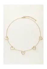 My Jewellery My Jewellery | Fijne ketting met parelmoer hartjes