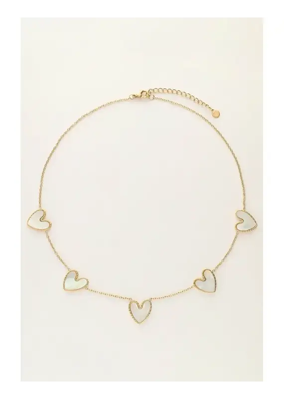 My Jewellery My Jewellery | Fijne ketting met parelmoer hartjes
