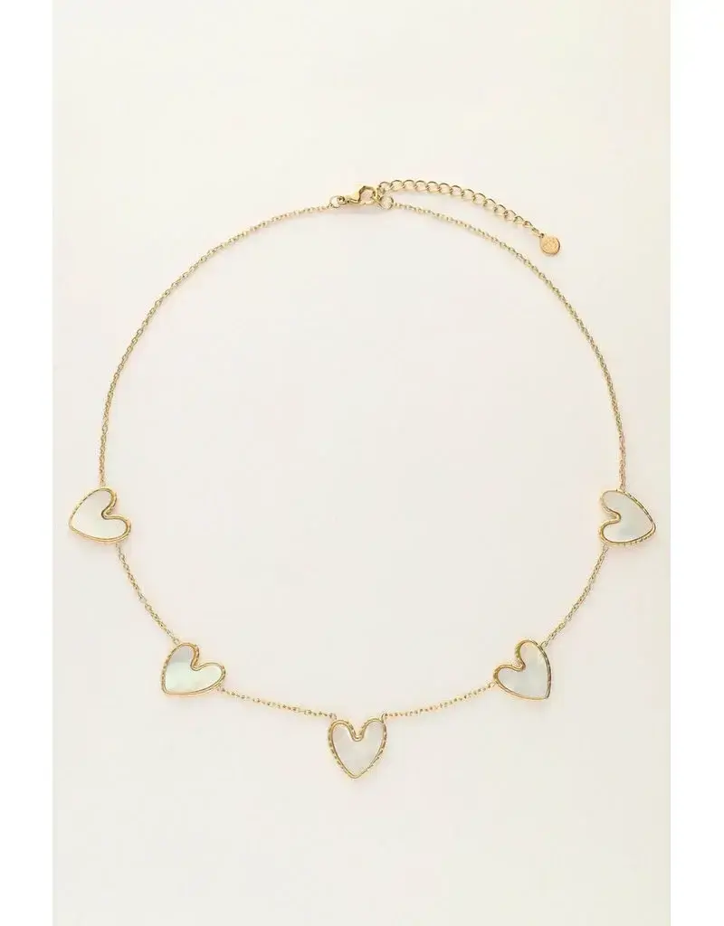 My Jewellery My Jewellery | Fijne ketting met parelmoer hartjes