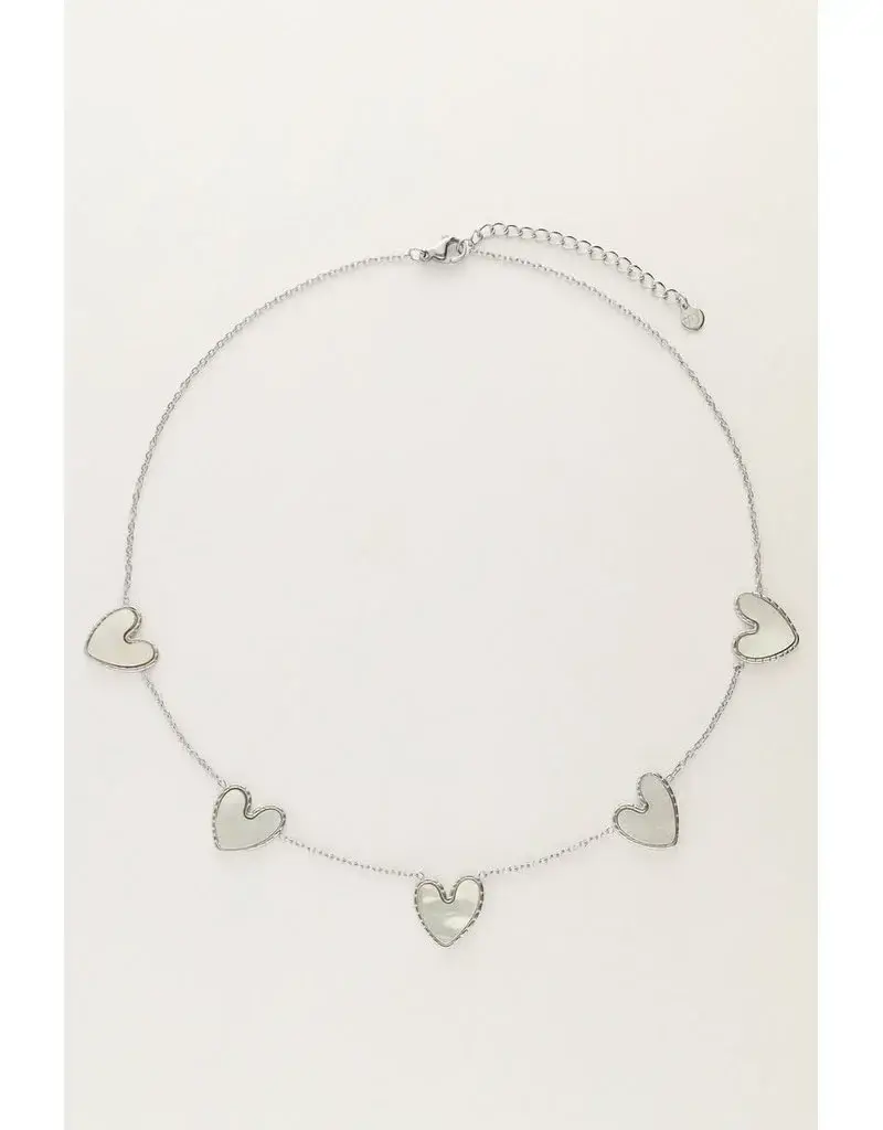 My Jewellery My Jewellery | Fijne ketting met parelmoer hartjes