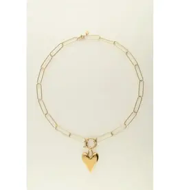 My Jewellery My Jewellery | Schakelketting met groot hart bedel