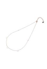 Go Dutch Label D&E | Ketting met drie kleine open hartjes