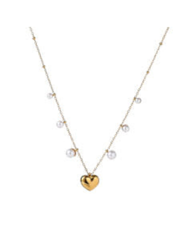 Go Dutch Label D&E | Pearls + heart necklace