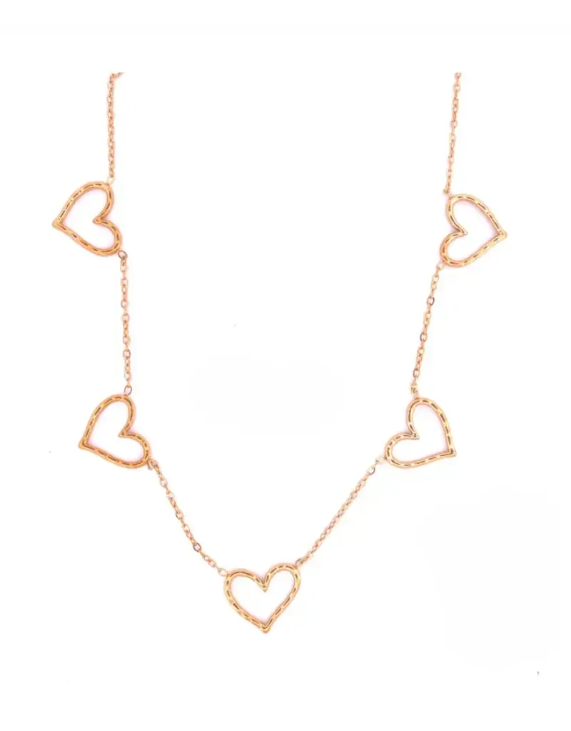 Go Dutch Label D&E | Long 5 Hearts necklace