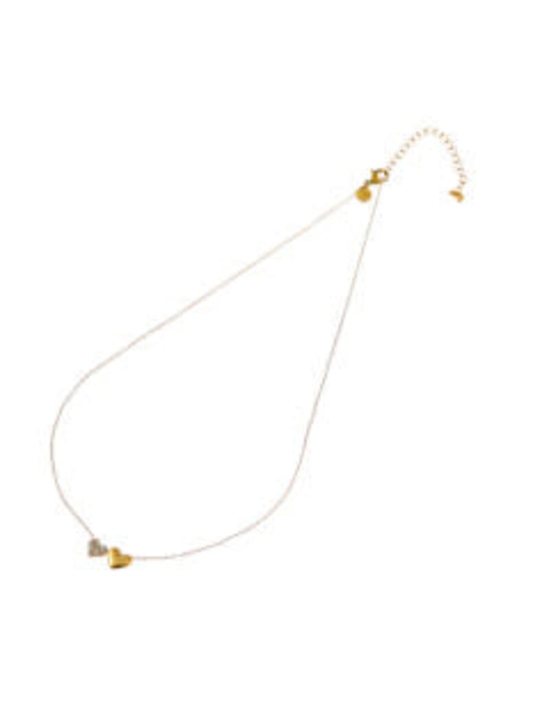 Go Dutch Label D&E | Double sparkly hearts necklace