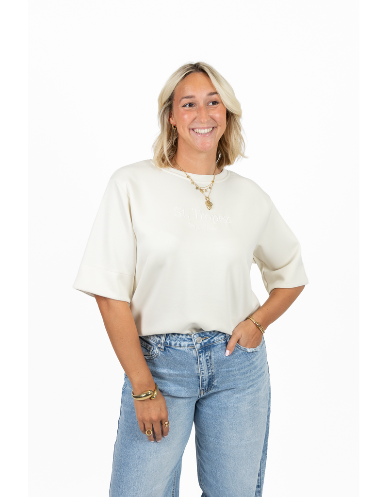 21Jewelz Saint Tropez - Cote d'Azur shirt - ecru