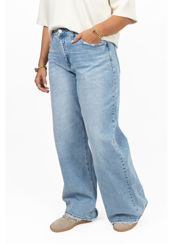 21Jewelz Gerafelde baggy jeans - blauw