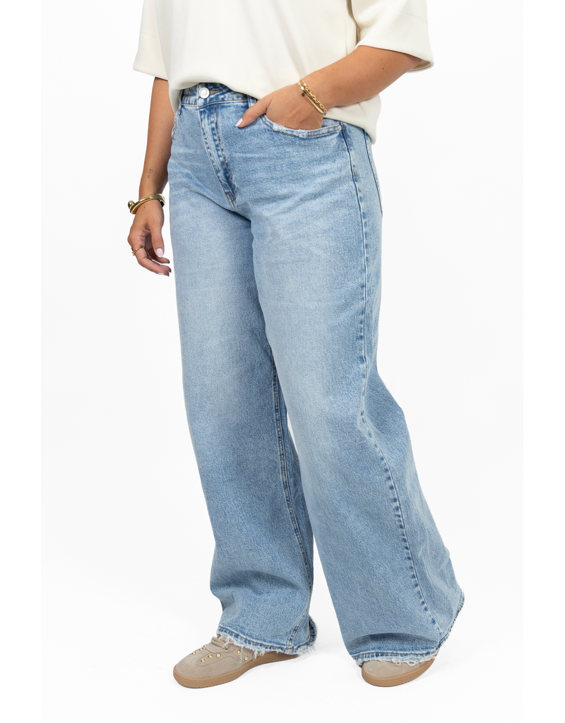 21Jewelz Gerafelde baggy jeans - blauw