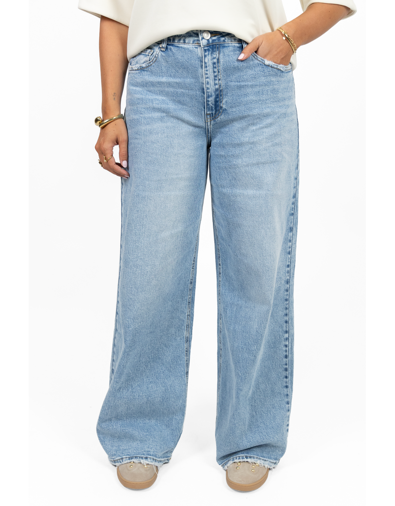 21Jewelz Gerafelde baggy jeans - blauw