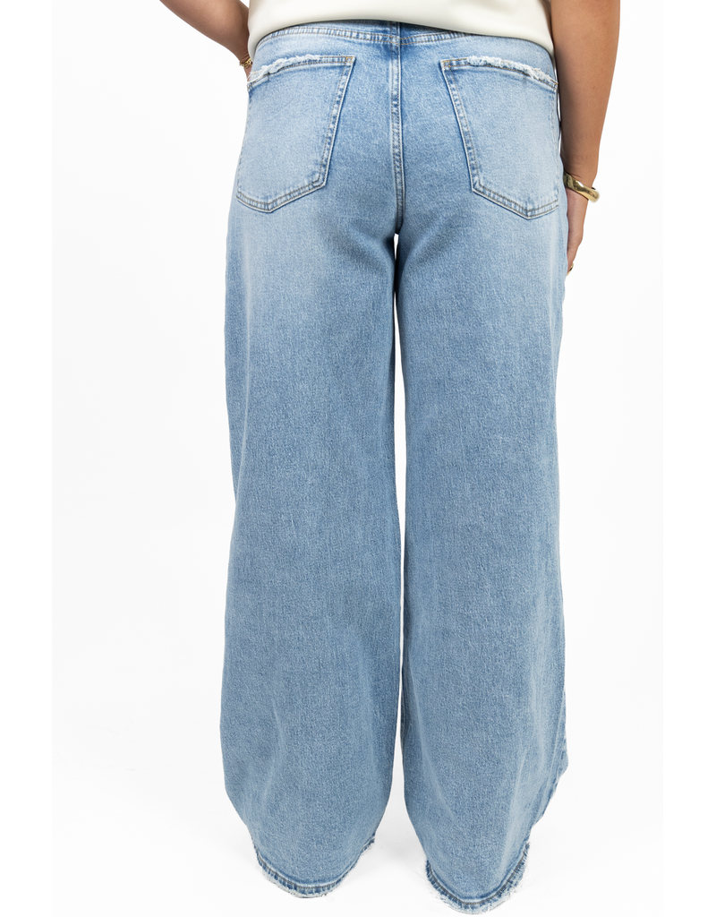 21Jewelz Gerafelde baggy jeans - blauw