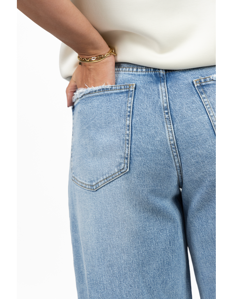 21Jewelz Gerafelde baggy jeans - blauw